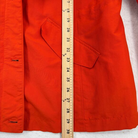 Lands' End Jacket Size M Orange Hooded Nylon Water Resistant Lined Windbreaker - Picture 12 of 13